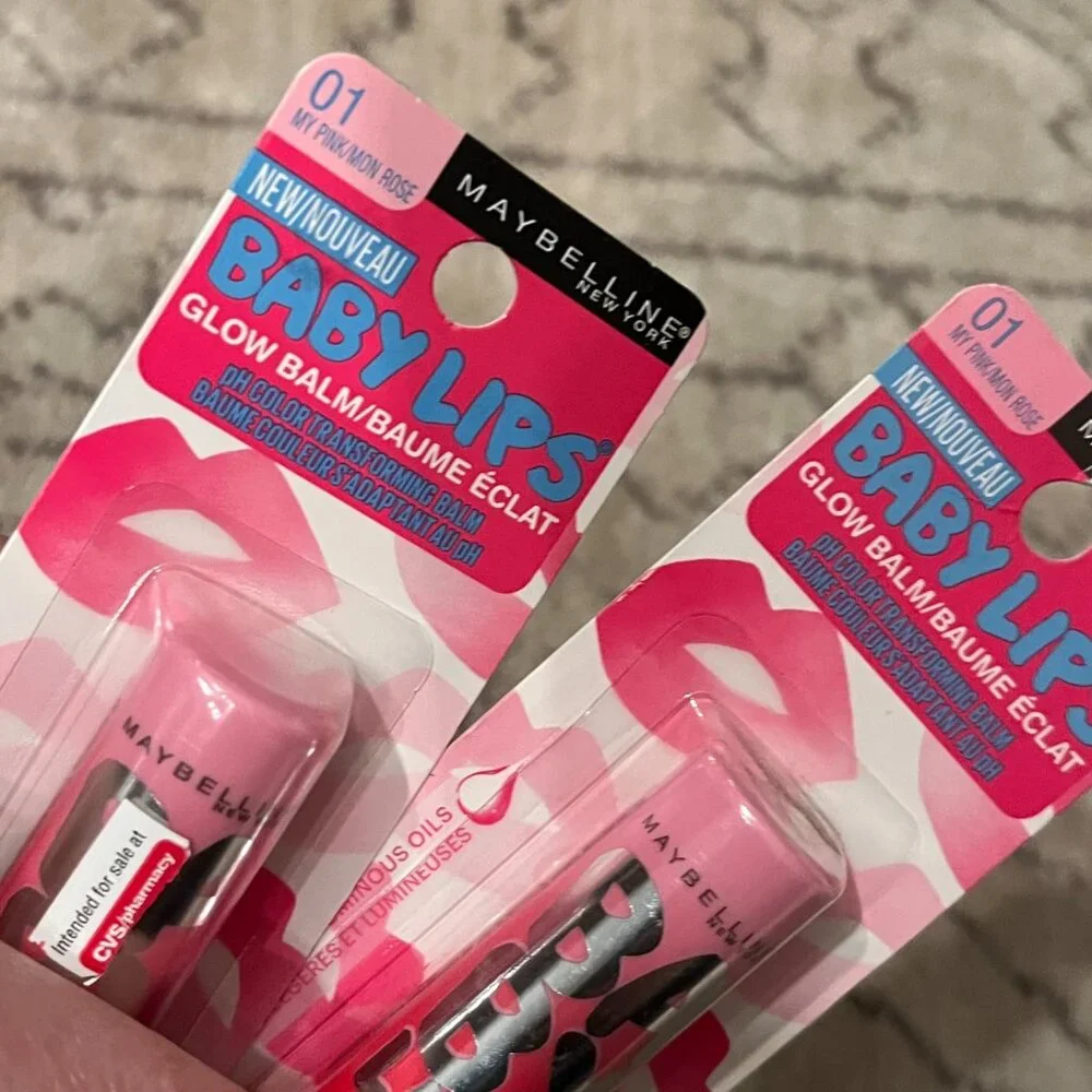 Maybelline Baby Lips Glow Balm My Pink 01 Hydrating Lip Color  (Set of‎ TWO!) 💗